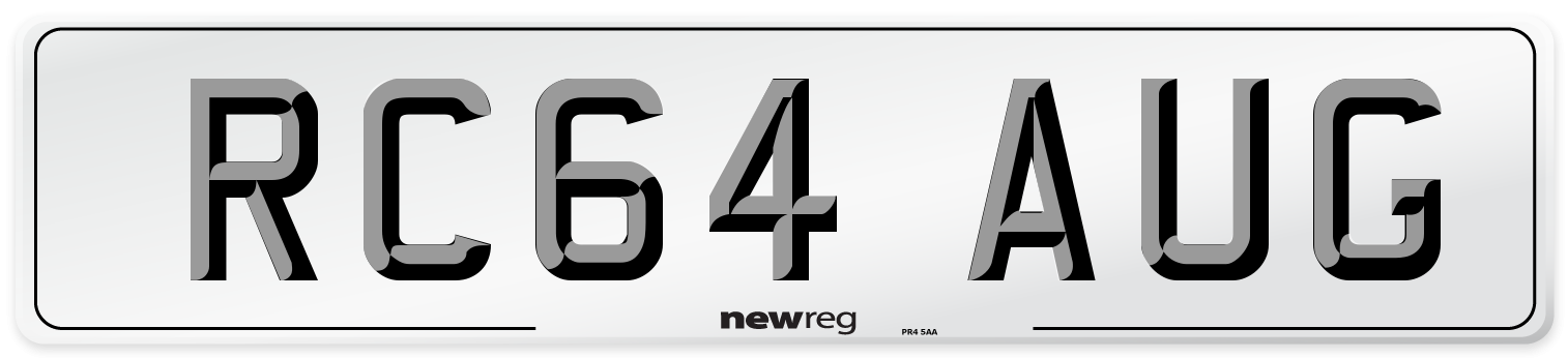 RC64 AUG Number Plate from New Reg
